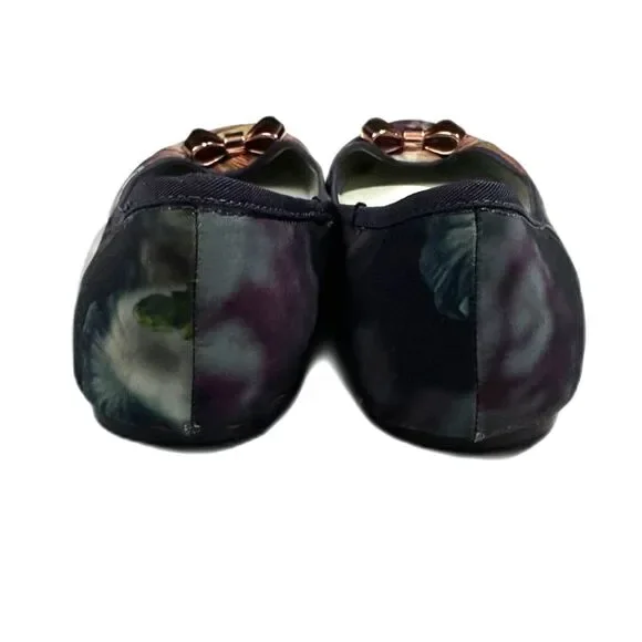 Ted Baker Women's Imme 2 Floral Boutique Print Ballet Flat Rose Gold Bow SZ 9.5 - Picture 10 of 10